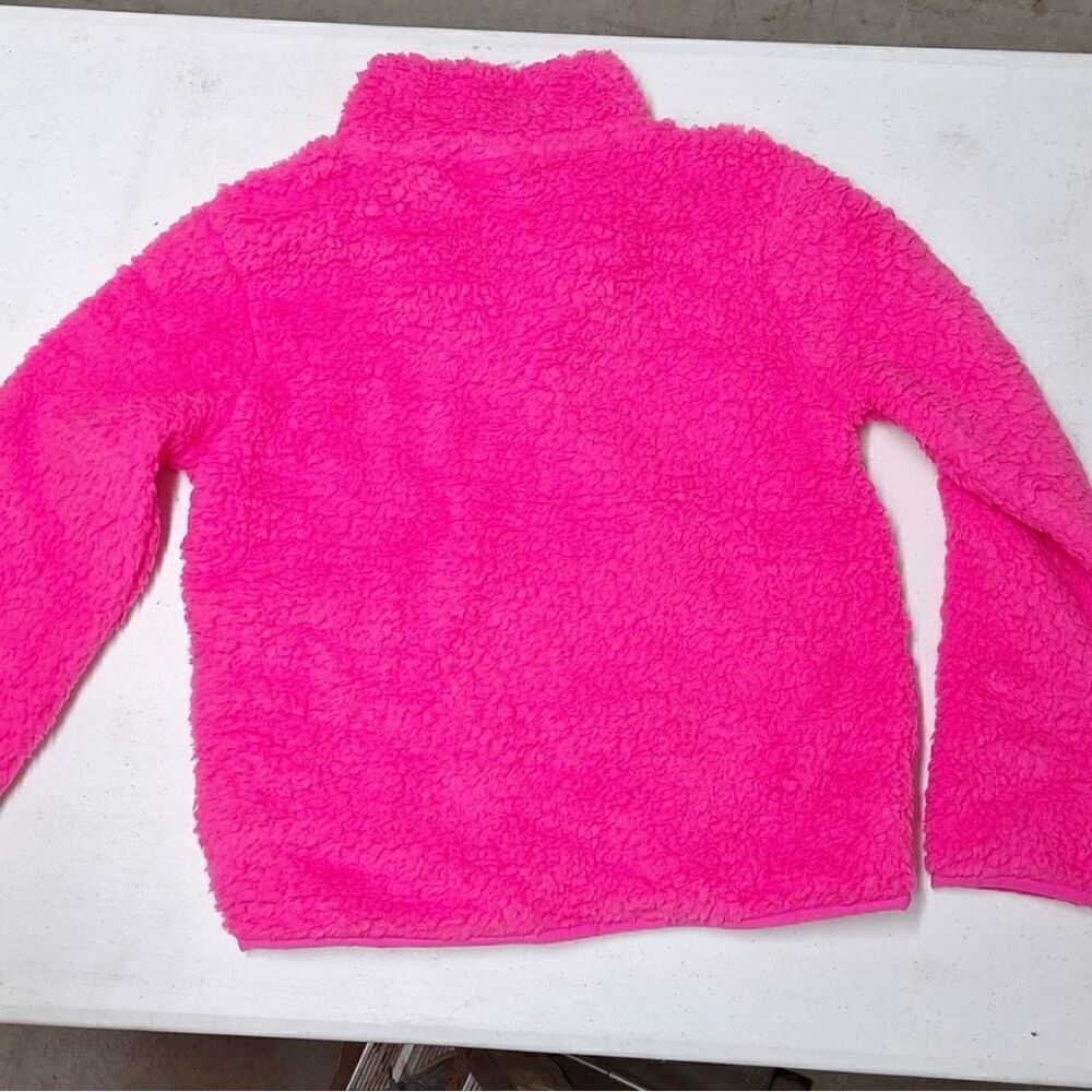 NEW! Kids' Faux Shearling Half Zip-Up Pullover Pink Girls Soft Winter Warm Top - Picture 7 of 8